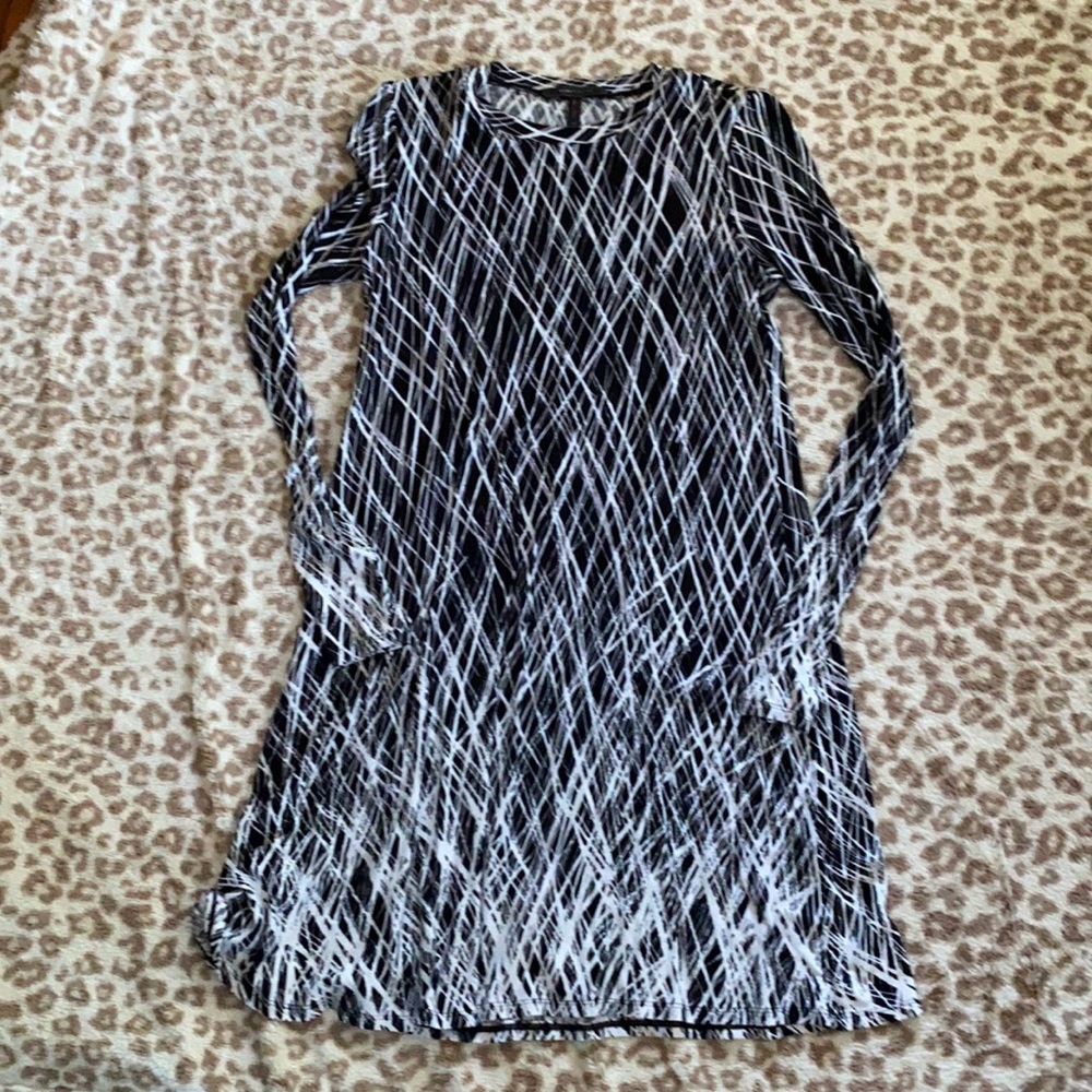 Bcbgmaxazria jeanna black and white dress xs